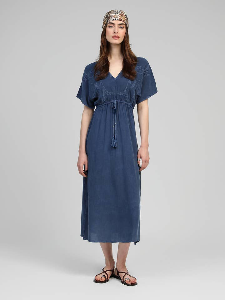 OMALYNA MIDI DRESS indigo for wholesale by An'ge