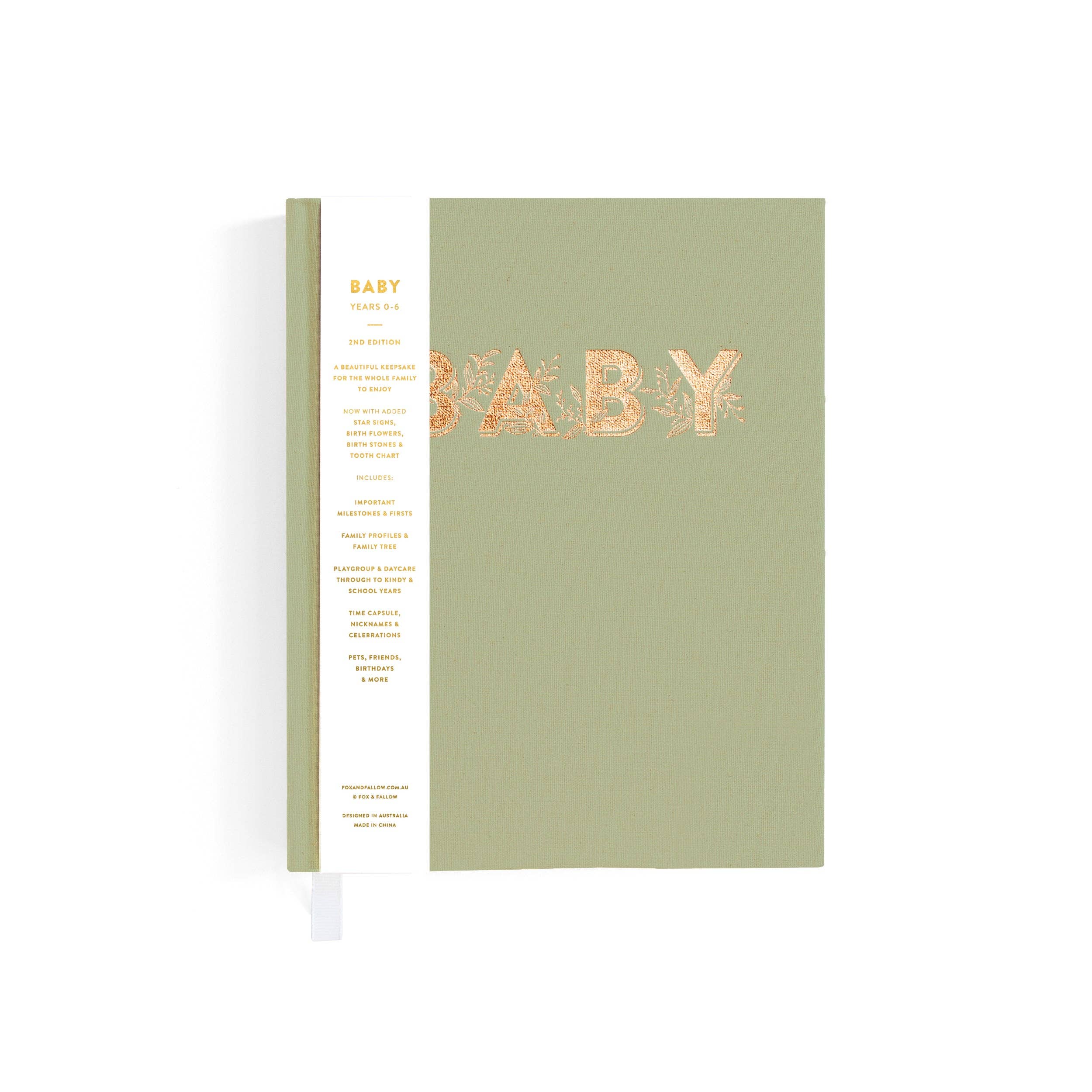 Fox & Fallow - Wholesale Memory book – Child & baby - Mini Baby Book Sage3