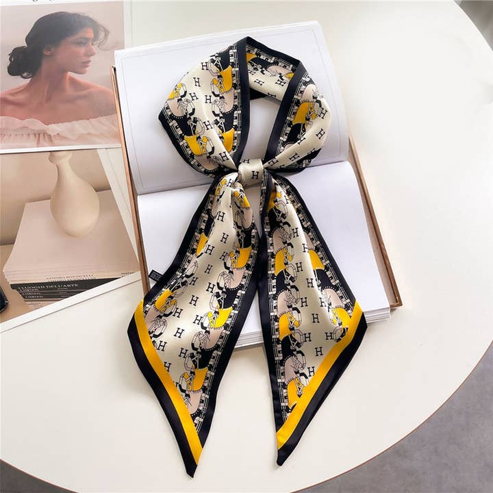 ACCITY - Wholesale Head Scarf - Women's - FASHIONABLE DOUBLE-LAYER RIBBON ANGLED HEAD SCARF_CWASC151515