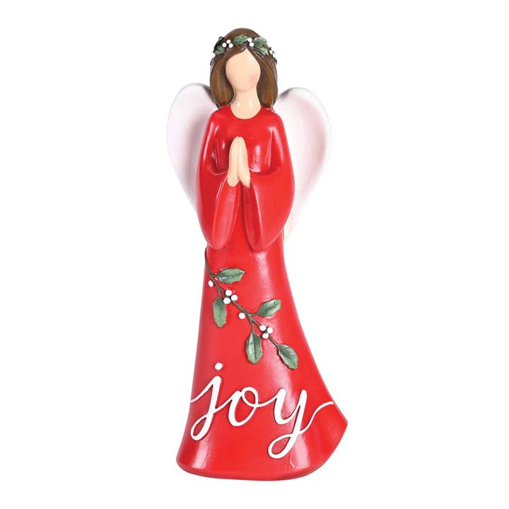 Angel Figurine Praying Hands Red Joy for wholesale by Cottage Garden