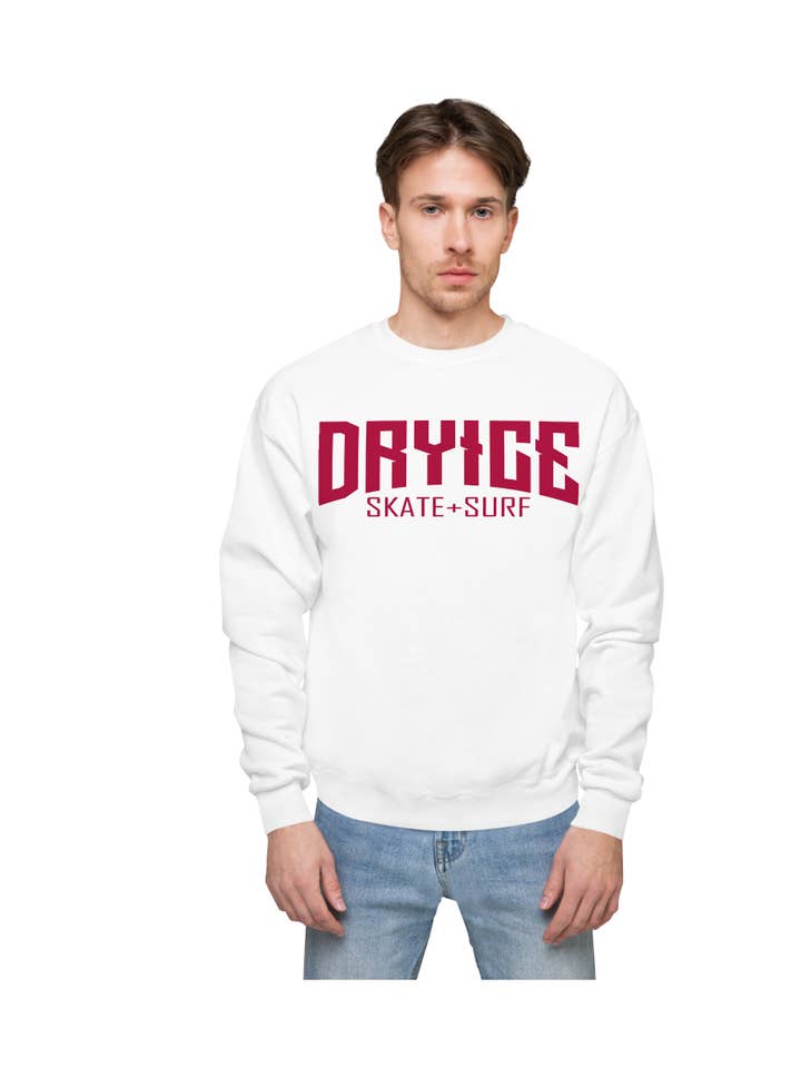 Sweat SKATE AND SURF Blanc pour la vente par Sweats & Tees Ltd