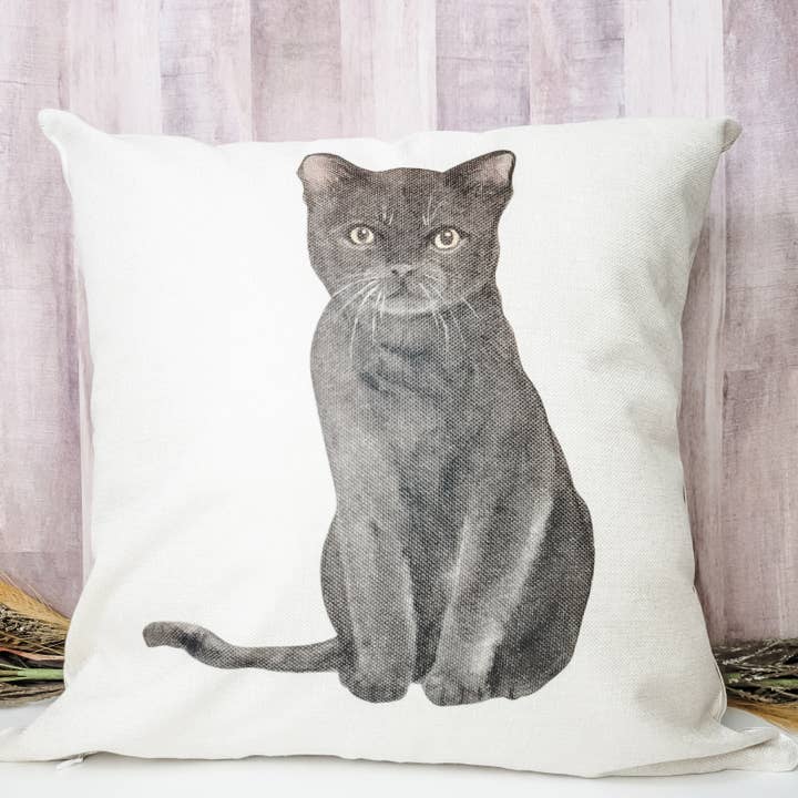Black Cat Pillow Cover for wholesale by Go Charlotte