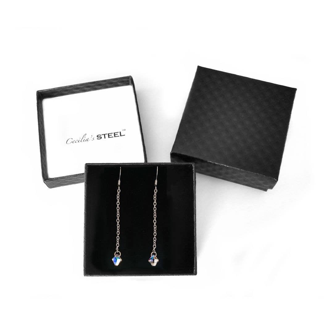 Cecilia's Steel - Wholesale Dangle Earrings - Crystal Whispers Earrings1