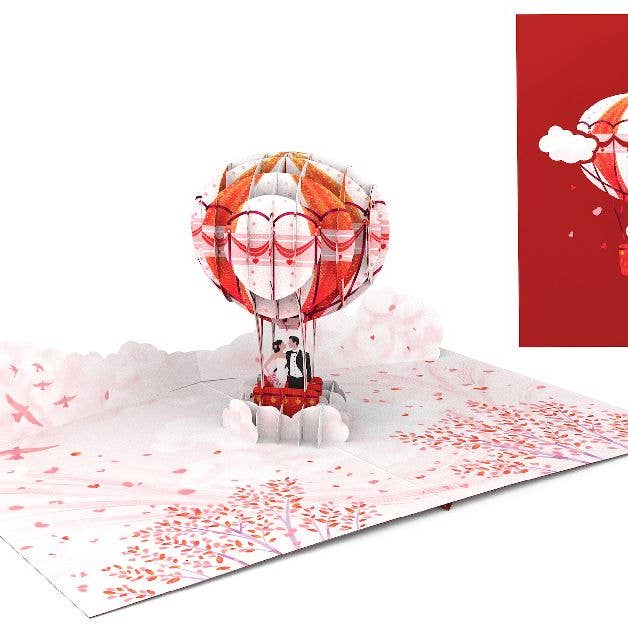 Balão de CASAMENTO Pop Up Cartão Pop Up por atacado de Origamo
