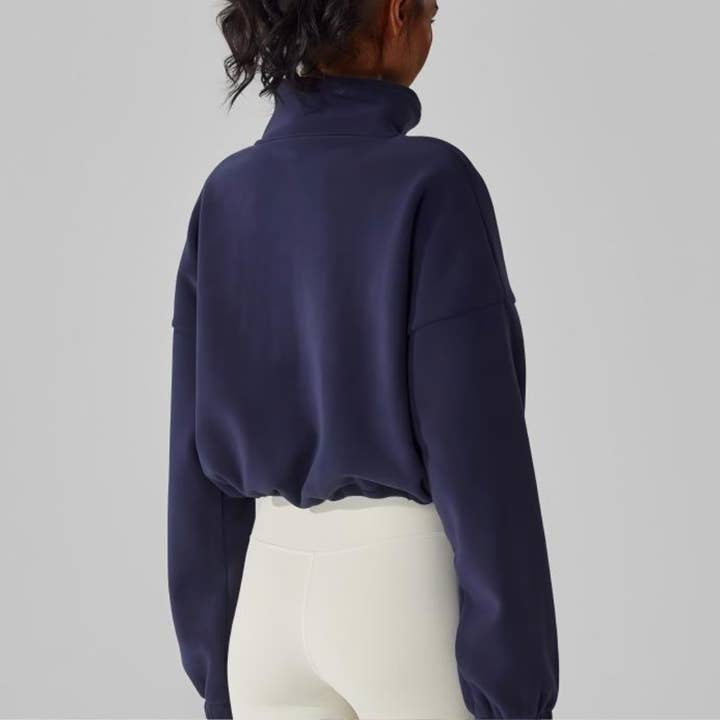 Sodalemon - Wholesale Activewear set – Women′s - Women's Reversible Fleece Cropped Drawstring Jacket9