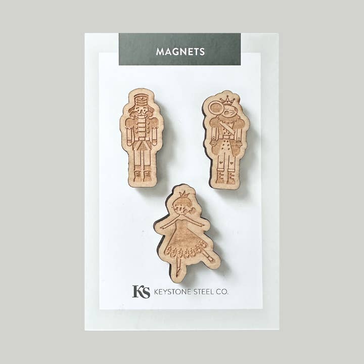 Lot de 3 aimants de Noël en forme de casse-noisettes pour la vente par Keystone Steel Co.