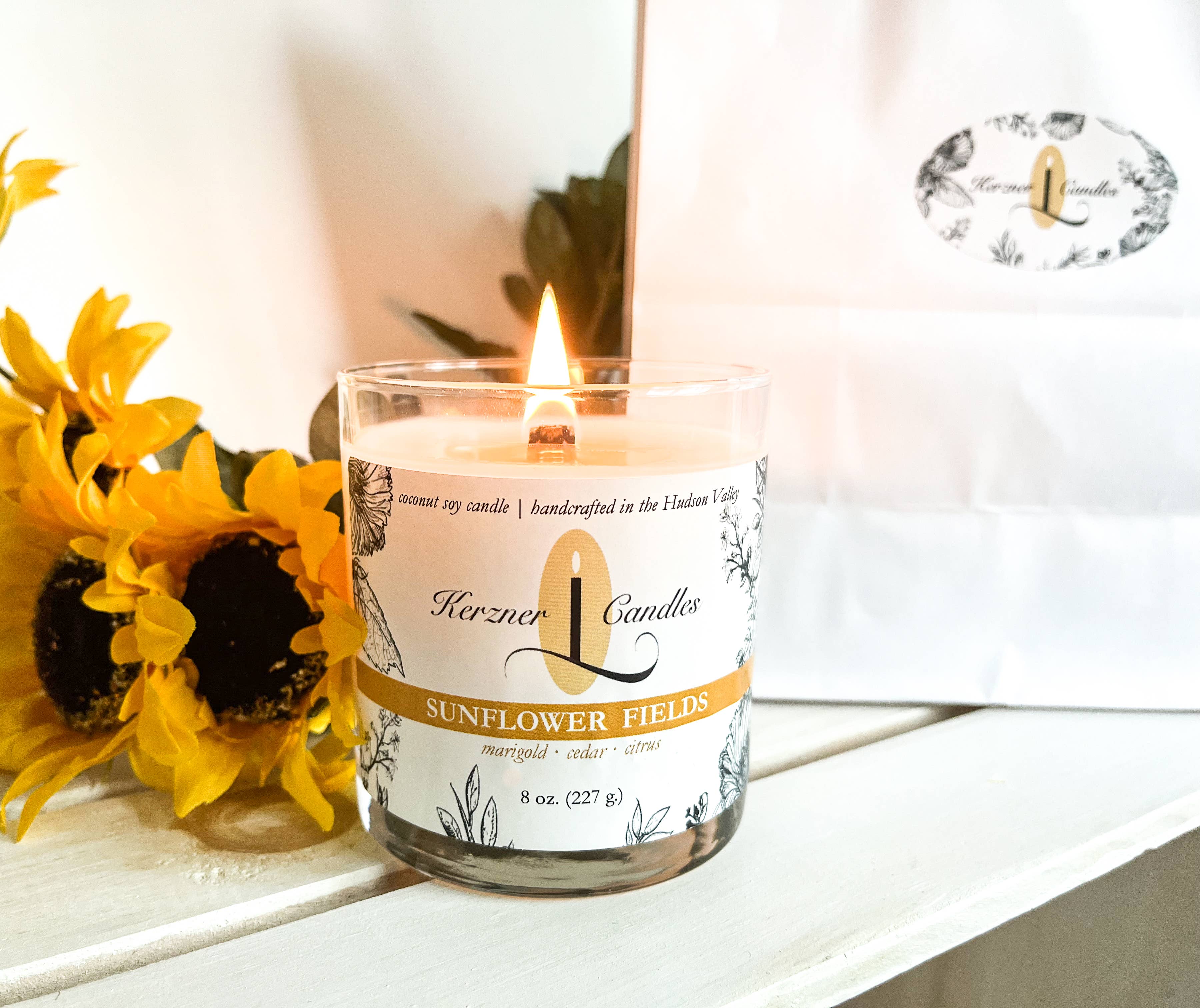 Kerzner Candles LLC - Wholesale Jar/Filled Candle - Sunflower Fields 8 oz. candle 3