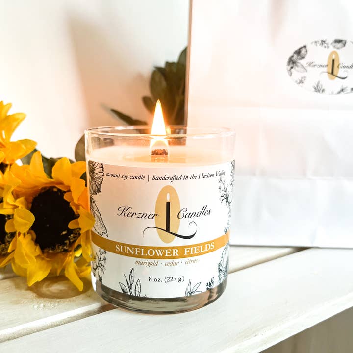 Kerzner Candles LLC - Wholesale Jar/Filled Candle - Sunflower Fields 8 oz. candle 3