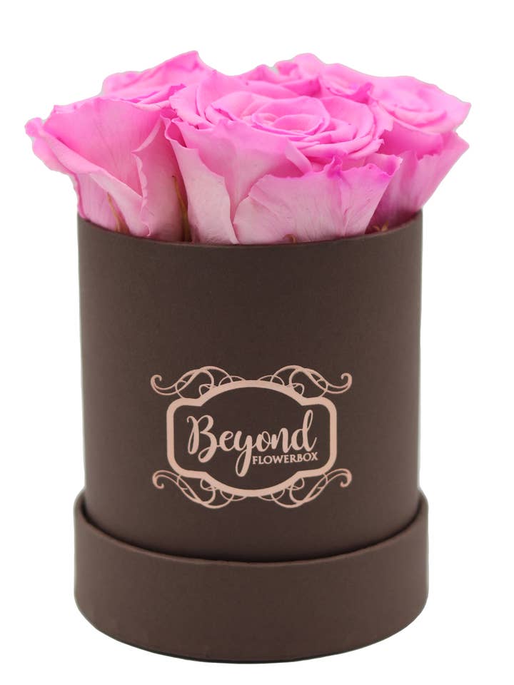 Beyond Flowerbox, scatola per rose con 4 rose conservate per la vendita all'ingrosso da parte di Beyond & Friends GmbH