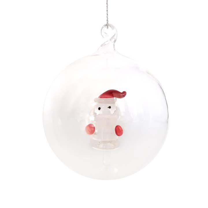 Mea-Living - Wholesale Ornament - Glass Christmas tree ball with Santa Claus 8cm