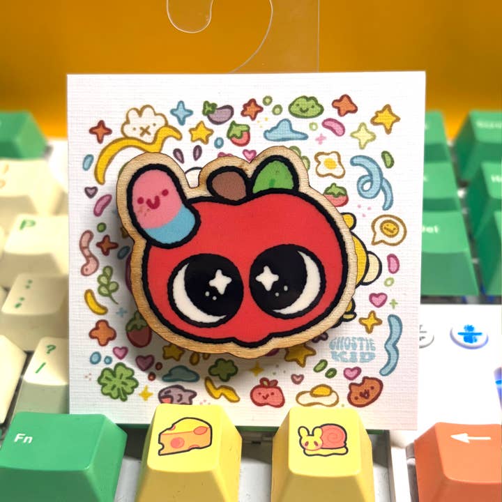 Manz the Apple | Wooden Pin for wholesale by Ghostiekid