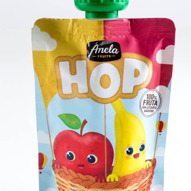 HOP Apple - Banana Pouch 100g for wholesale by Anela Fruits