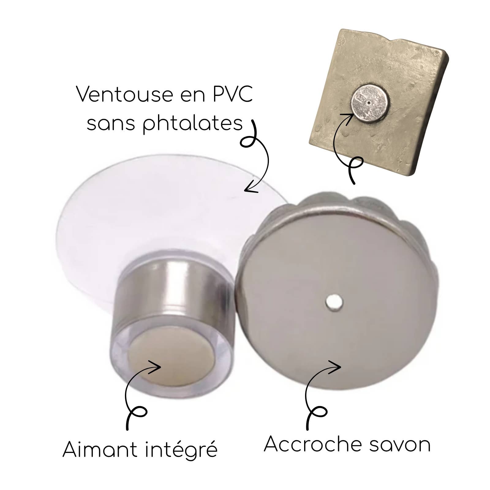 Zen'Arôme - Wholesale Bath Soap Dish - Magnetic Suction Cup Soap Holder Without Drilling Hygienic3