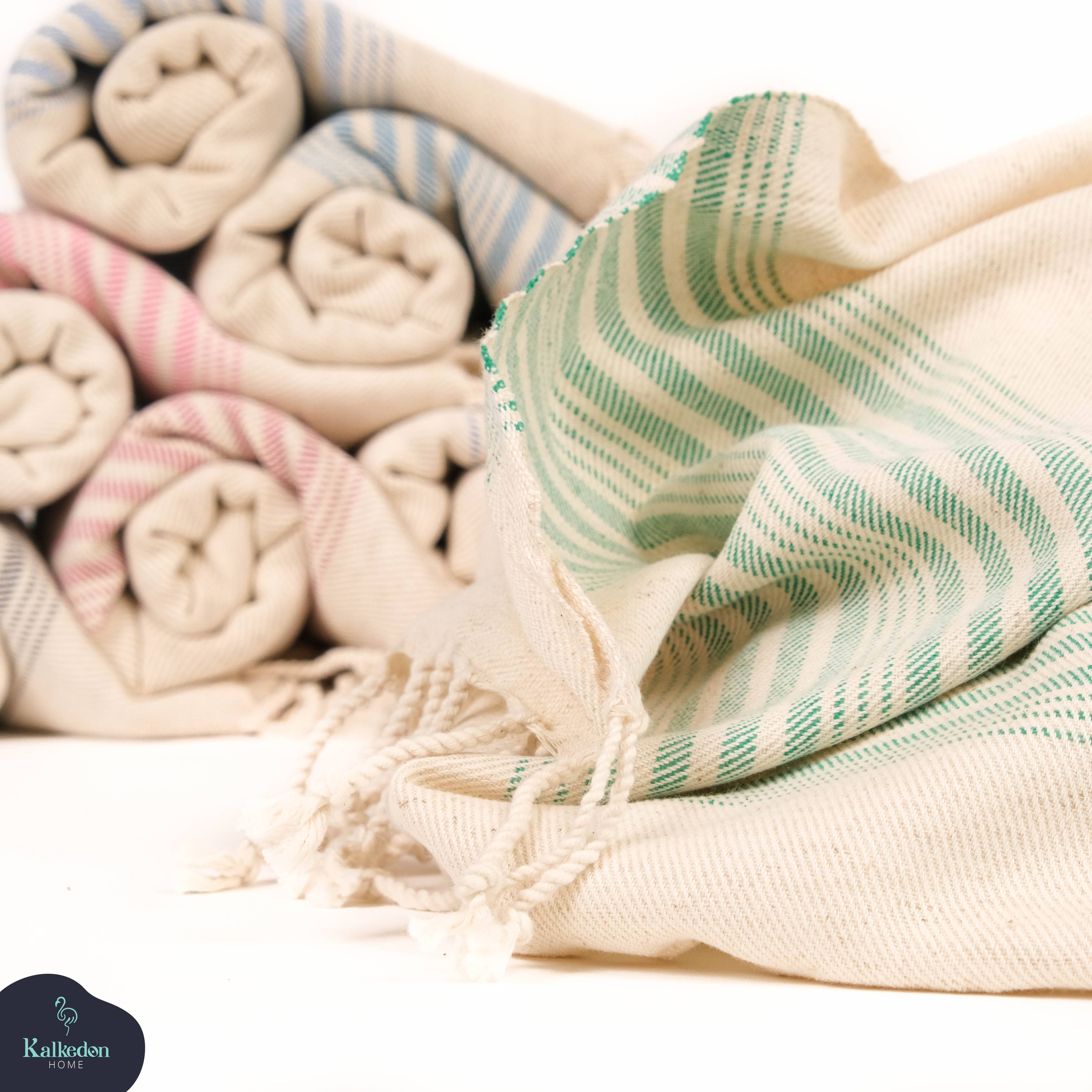 Kalkedon Towels - Vendita all'ingrosso Telo mare - Offerta! 10 Asciugamani Turchi di Qualità | Set di Asciugamani da Spiaggia10