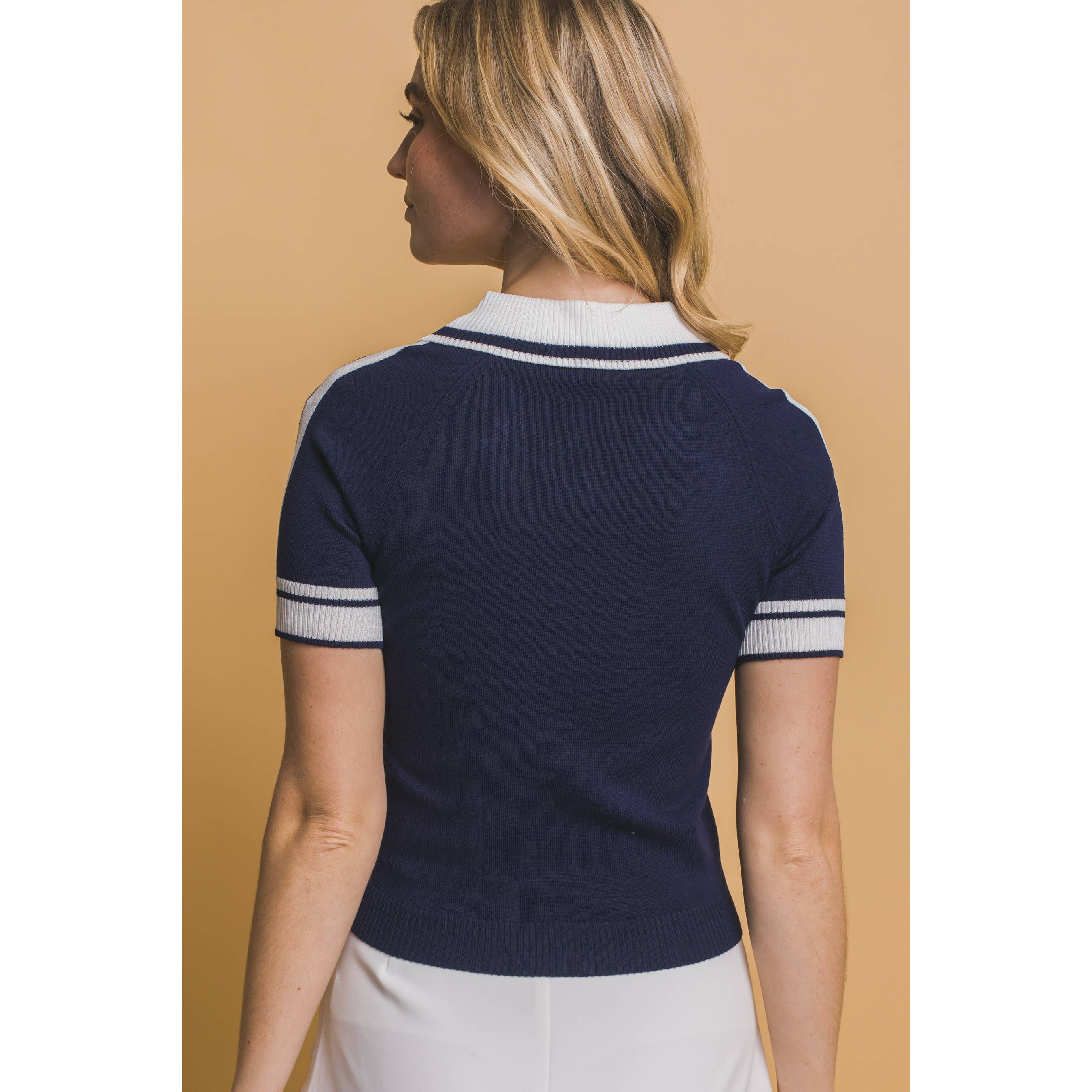 Paperdoll - Wholesale Knit Top - Women's - Striped Knit Polo Shirt10