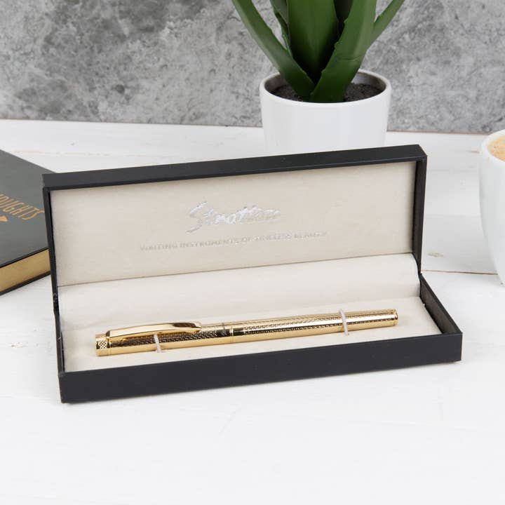 Stratton Rollerball Pen - Gold Finish for wholesale by WIDDOP and Co.