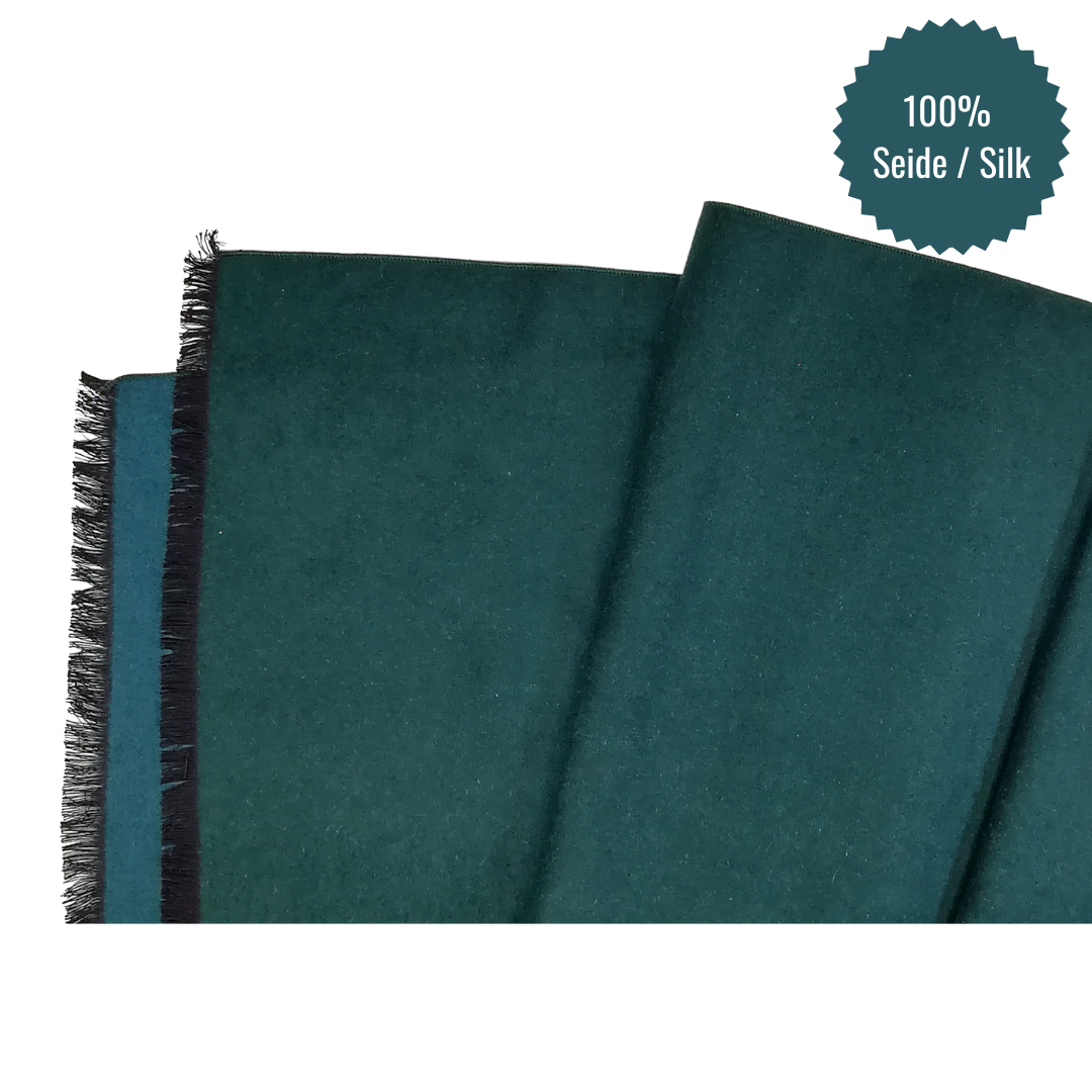 Seabright – wholesale Scarf – Women's – Seabright Seidenflanell Schal Dunkelgrün Blau2