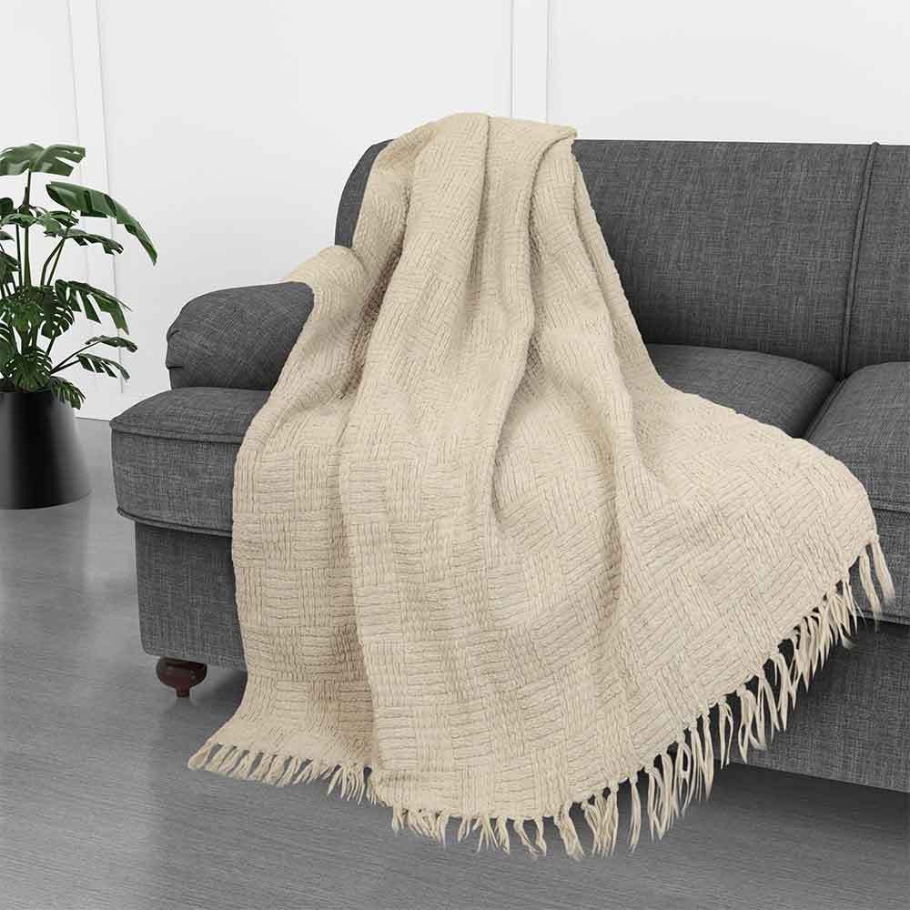 Bed Bath Fashions - Vente Plaids - Plaid panier à franges en chenille surdimensionné Kathy Ireland13