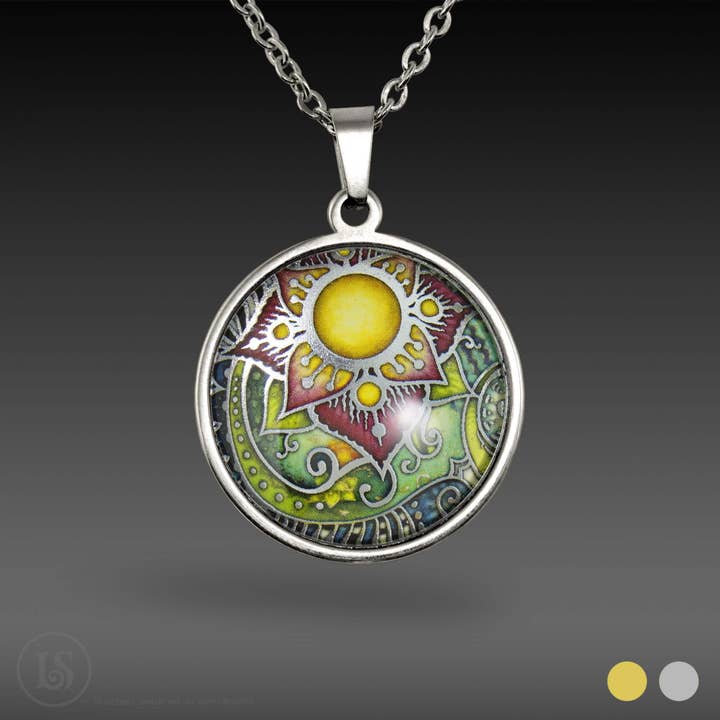 Pendentif floral Passiflore, 28 mm pour la vente par Liz Sabol Jewelry Art