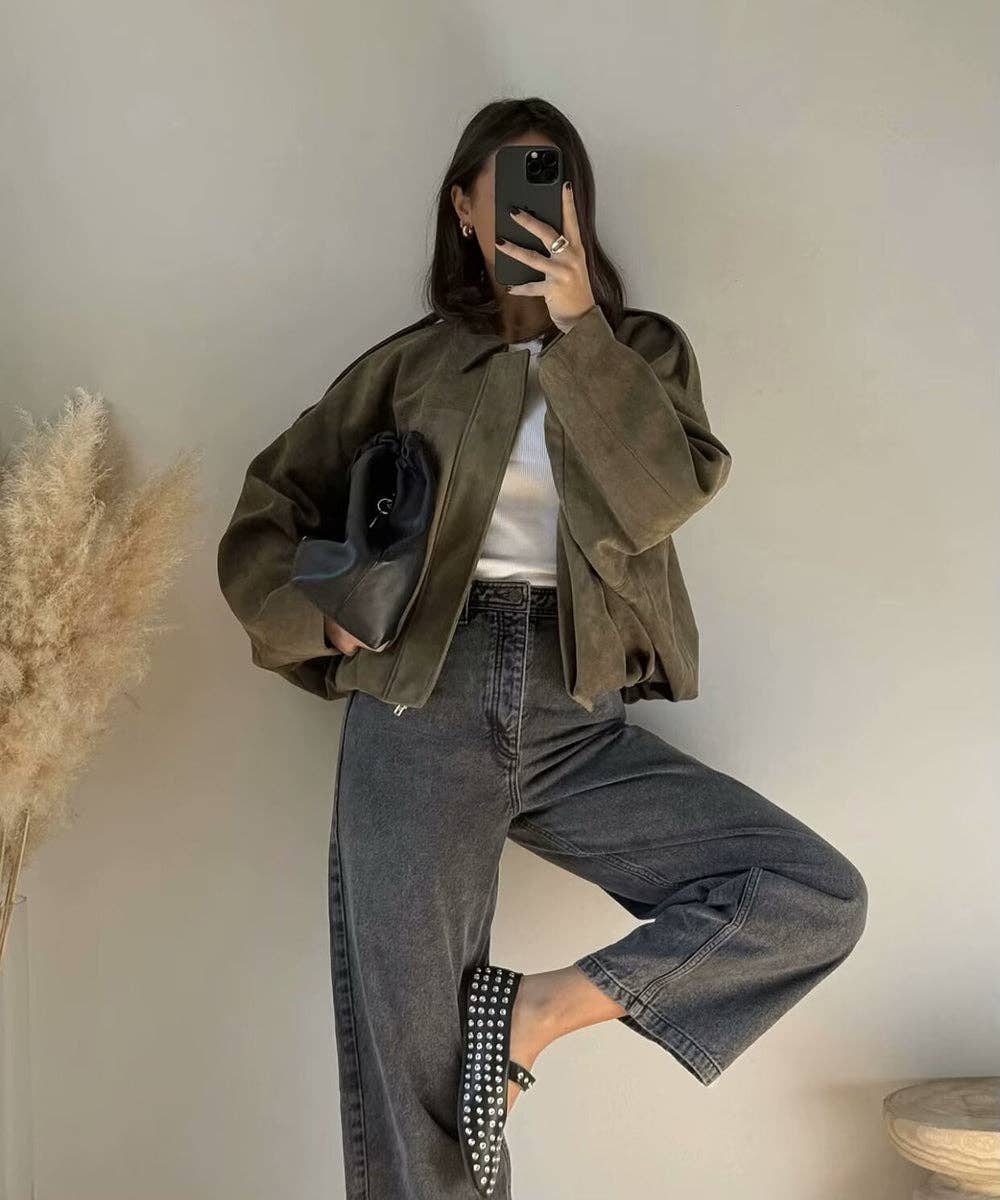 Aria Romance - Wholesale Jacket - Women's - Suede Texture Lapel Jacket2