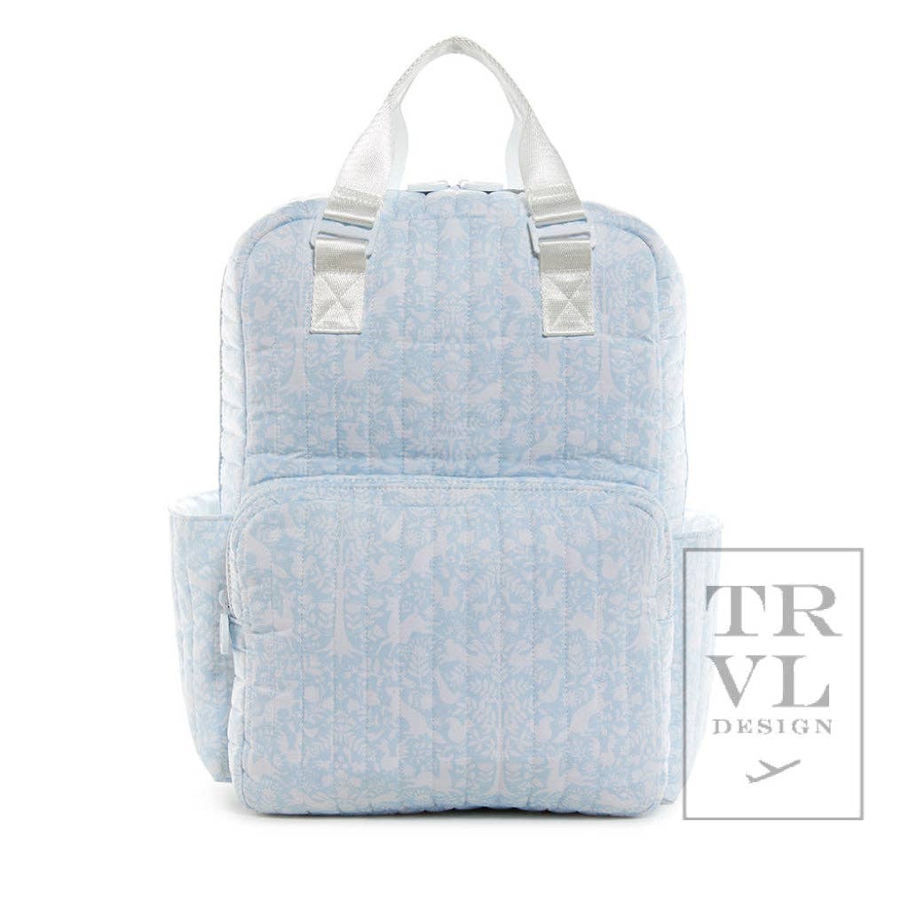 TRVL Design - Wholesale Diaper Bag - Baby - Quilted All You Need Bundle in Woodland Blue + Changer Mat +2