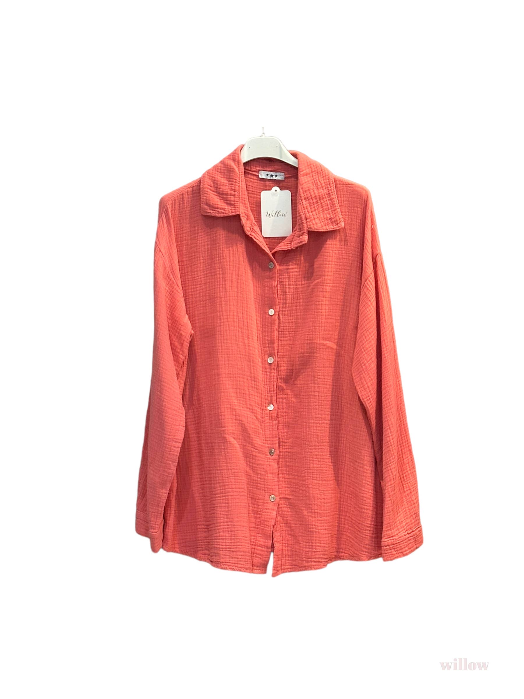 Moonsun - Wholesale Button Down Shirt - Women's - Cotton gauze shirt #30363