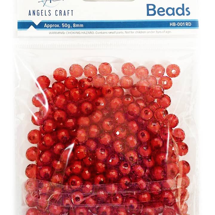 Angels Craft - Wholesale Beads - Faceted Acrylic Beads, 8mm, 200-ct
