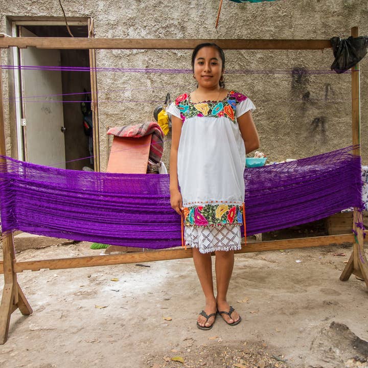 Authentic Mexican Outdoor Undercover Cotton Hammock in Jardin for wholesale on Faire10