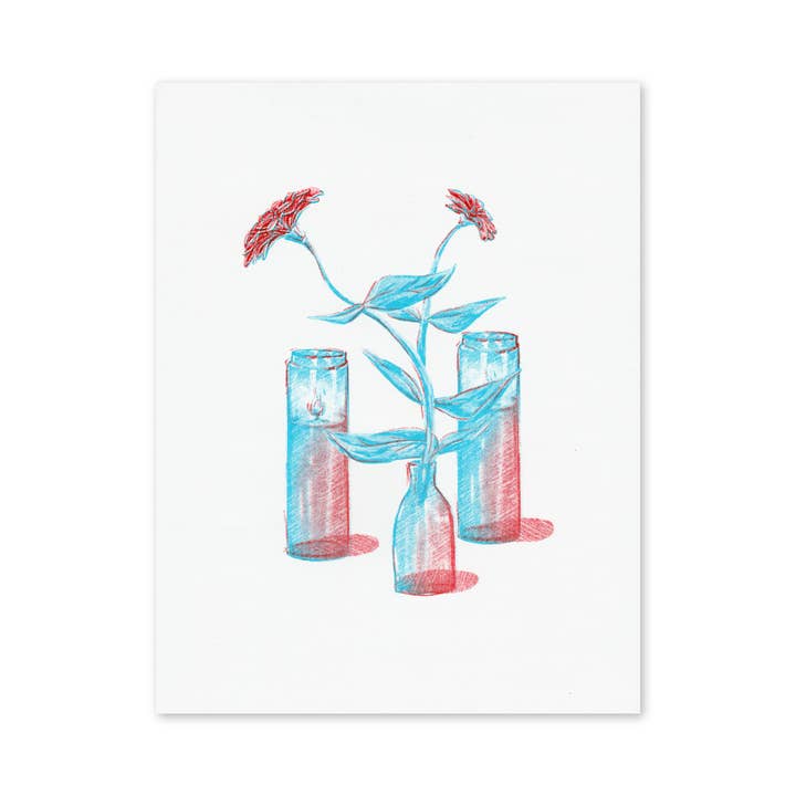 Zinnias Print for wholesale by Big Fog