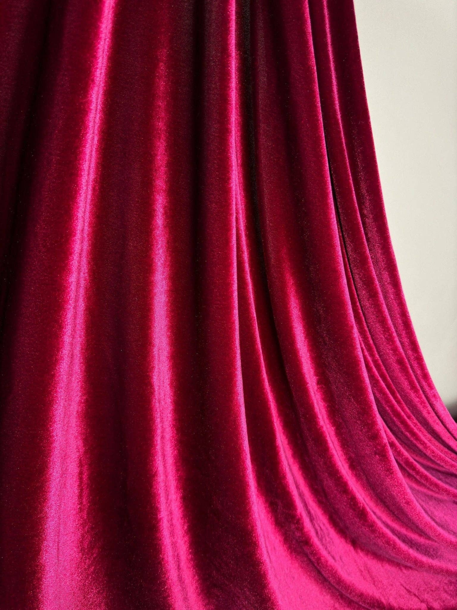 GalaTextile - Wholesale Fabric - Burgundy Stretch Velvet Fabric, Spandex Soft Velvet Fabric-Solid, for Pillows, Scrunchies, Drapes, Dresses, Decorations Premium Quality8