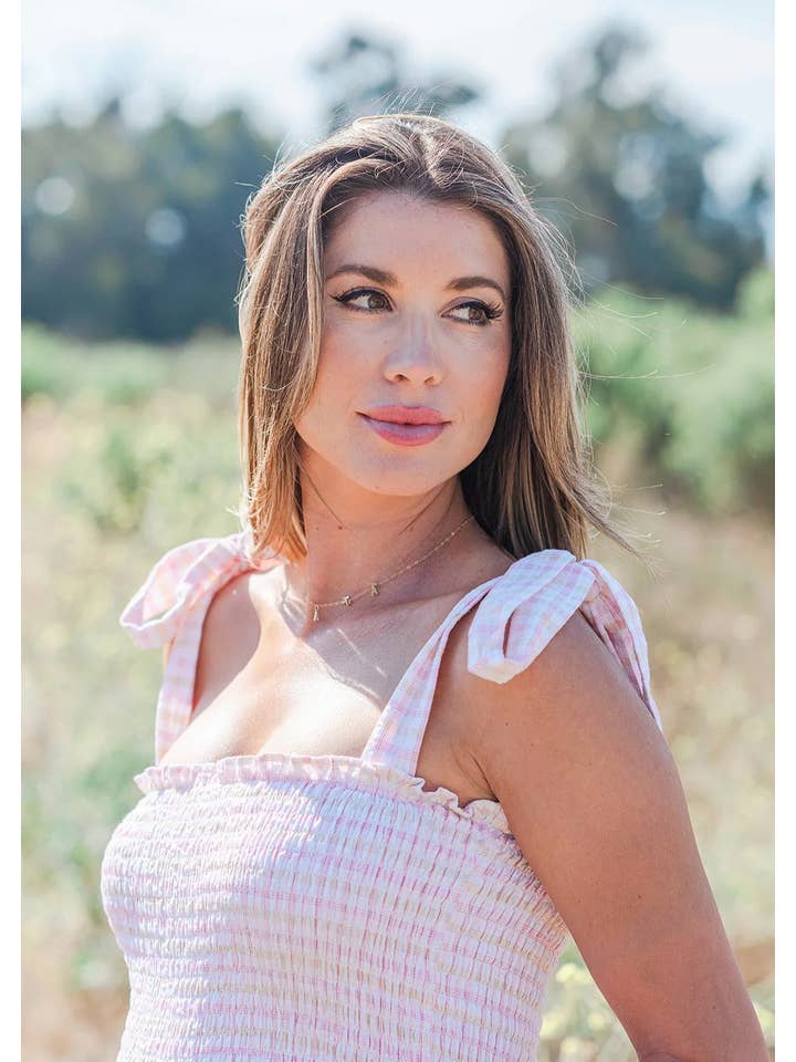 LIV Maternity - Vente Robe - Robe longue en seersucker rose3