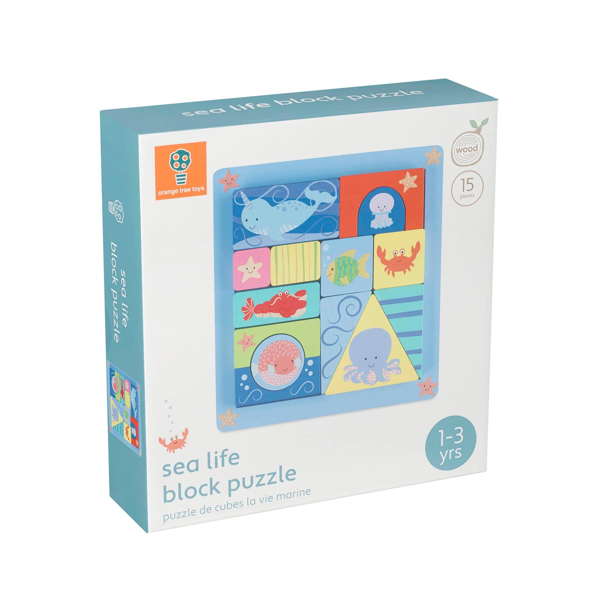 Orange Tree Toys – wholesale Wood toy – Child – Sea Life Block Puzzle6