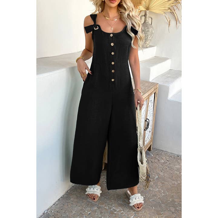 Supreme Fashion – wholesale Jumpsuit - Dam – Knuten axelbandsförsedd byxdress med vida ben