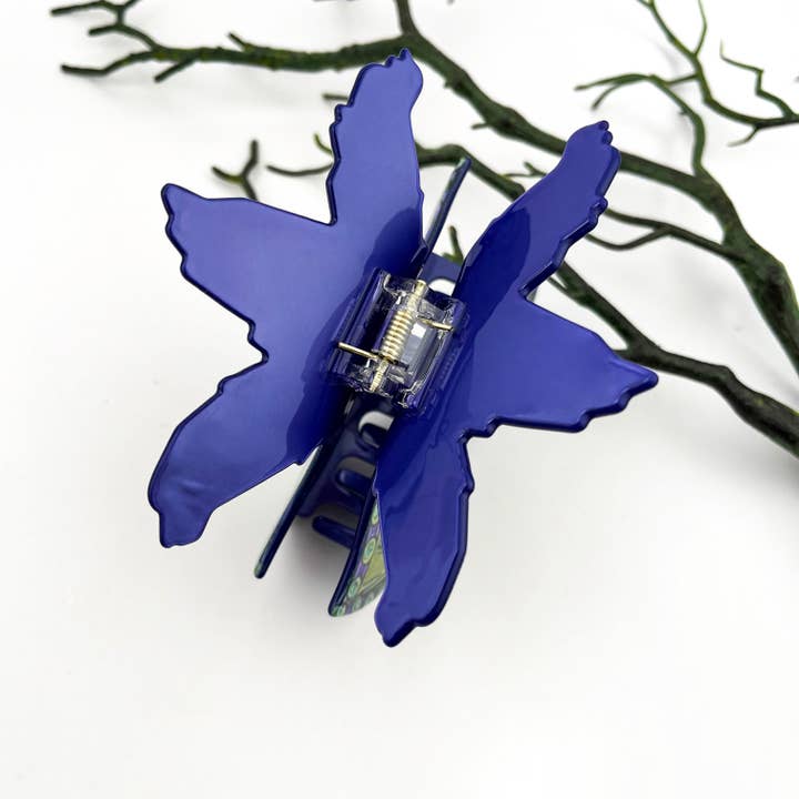 Green Feather Masquerade & Holiday Acetate Mask Hair Claw Clip for wholesale on Faire3