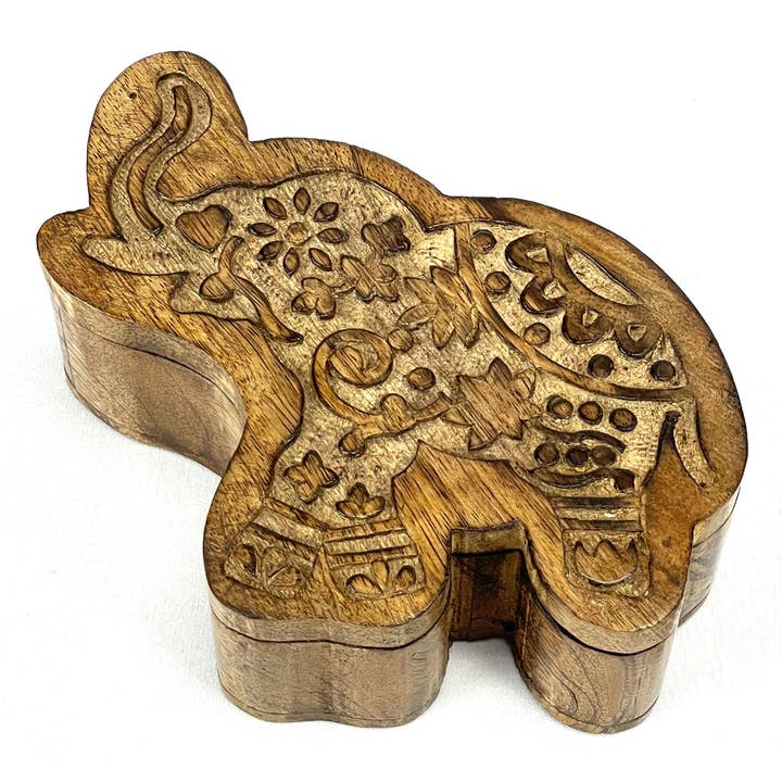 Mango Wood Swivel Box - Elephant for wholesale by Jafsons International