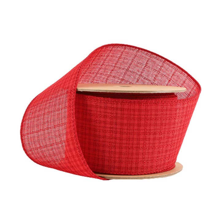 2 1/2" Wired Ribbon | Red Plaid | 10 Yard Roll
 for wholesale by LA Ribbons Wholesale