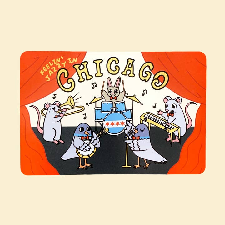 I Felt It Too - Wholesale Postcard - Feelin' Jazzy in Chicago Postcard