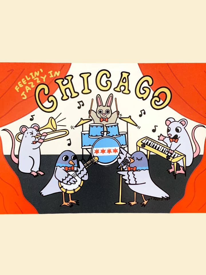 Feelin' Jazzy in Chicago Postcard for wholesale by I Felt It Too
