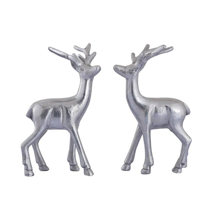 Voglrieder – Decoração de Natal por atacado – Conjunto de figuras decorativas de 2 cervos decoração de mesa figura animal metal