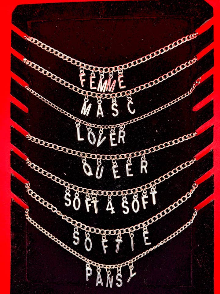 Flagging Pride Letter Necklaces for wholesale by SoftBoysClub