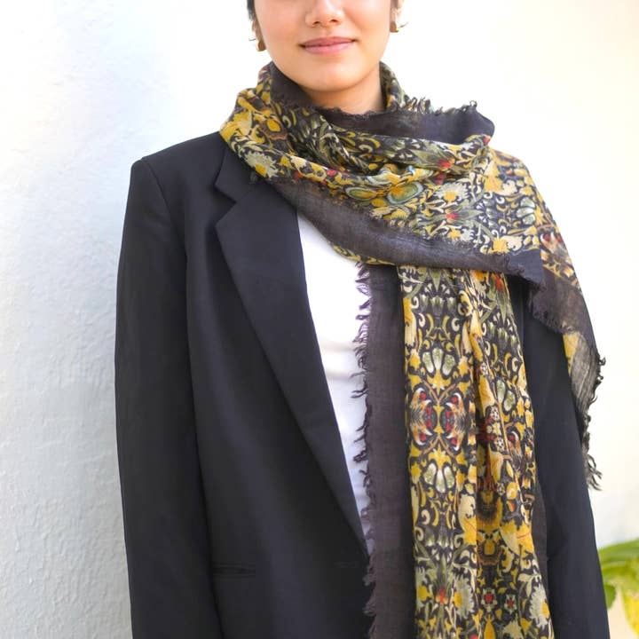 Multi Antonia Wool Silk Scarf for wholesale on Faire