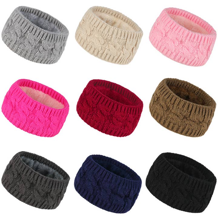 Winter Cable Knit Widened Sports Headband for wholesale by MKS America