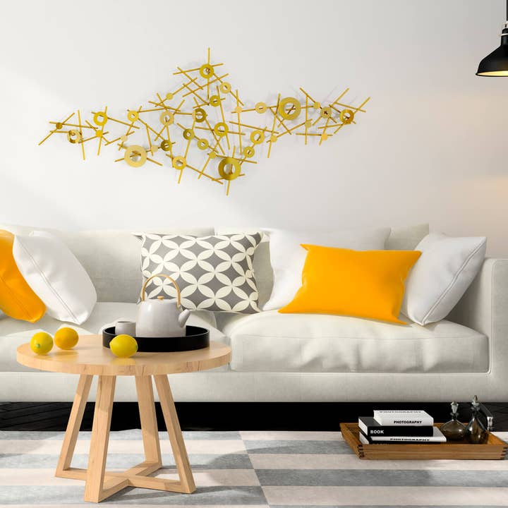 ADM Home Decoration - Wholesale Wall Accent - Metal framework 'Composition with rings and ropes'1