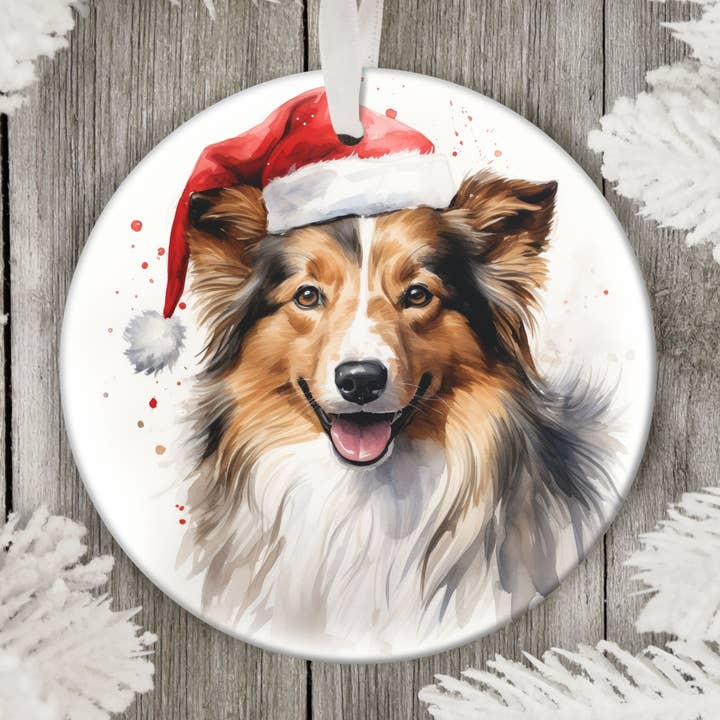 Lustiges Hundeornament „Choose Breed Dog“ in Weihnachtsmütze für den Großhandel von The Game Day Family