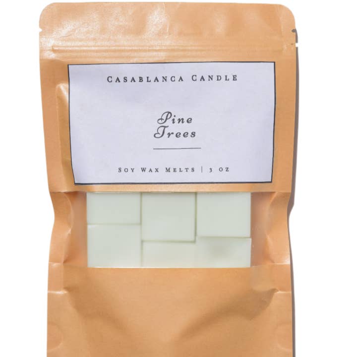 Pine Trees Wax Melts | Cire de soja coulée à la main | 3 oz pour la vente par Casablanca Candle