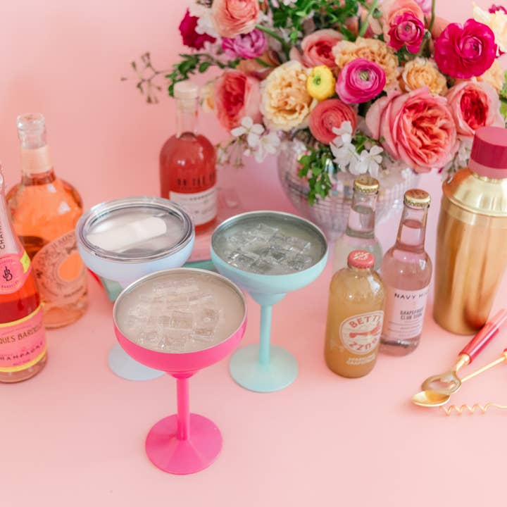 Rock Paper Scissors - Wholesale Insulated mug/tumbler - Margarita Glass with Lid - 8oz Stainless Steel2