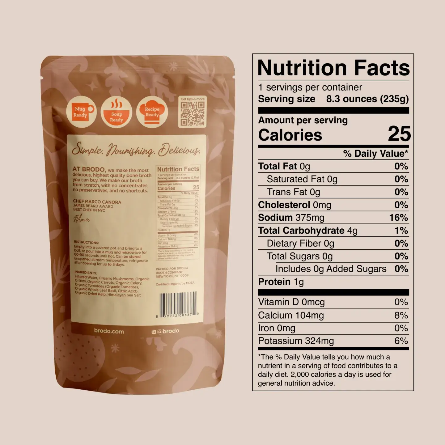 Brodo Broth Company - Wholesale Broth - Organic Mushroom Broth (6 x 1 Cup)2