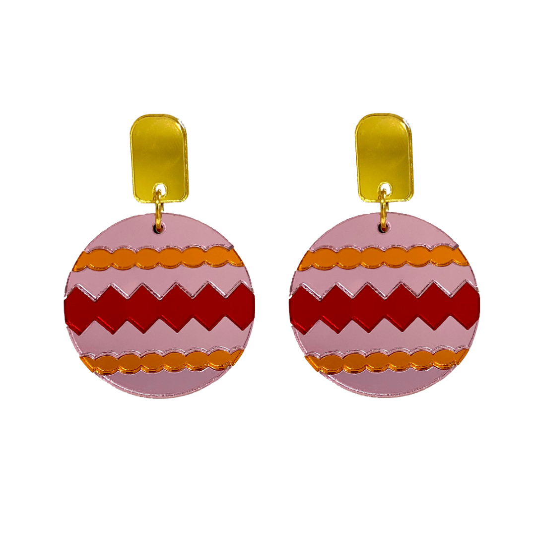 Pipp Pop – wholesale Dangle earrings – Christmas Bauble Earrings  - 6 Colours Available2