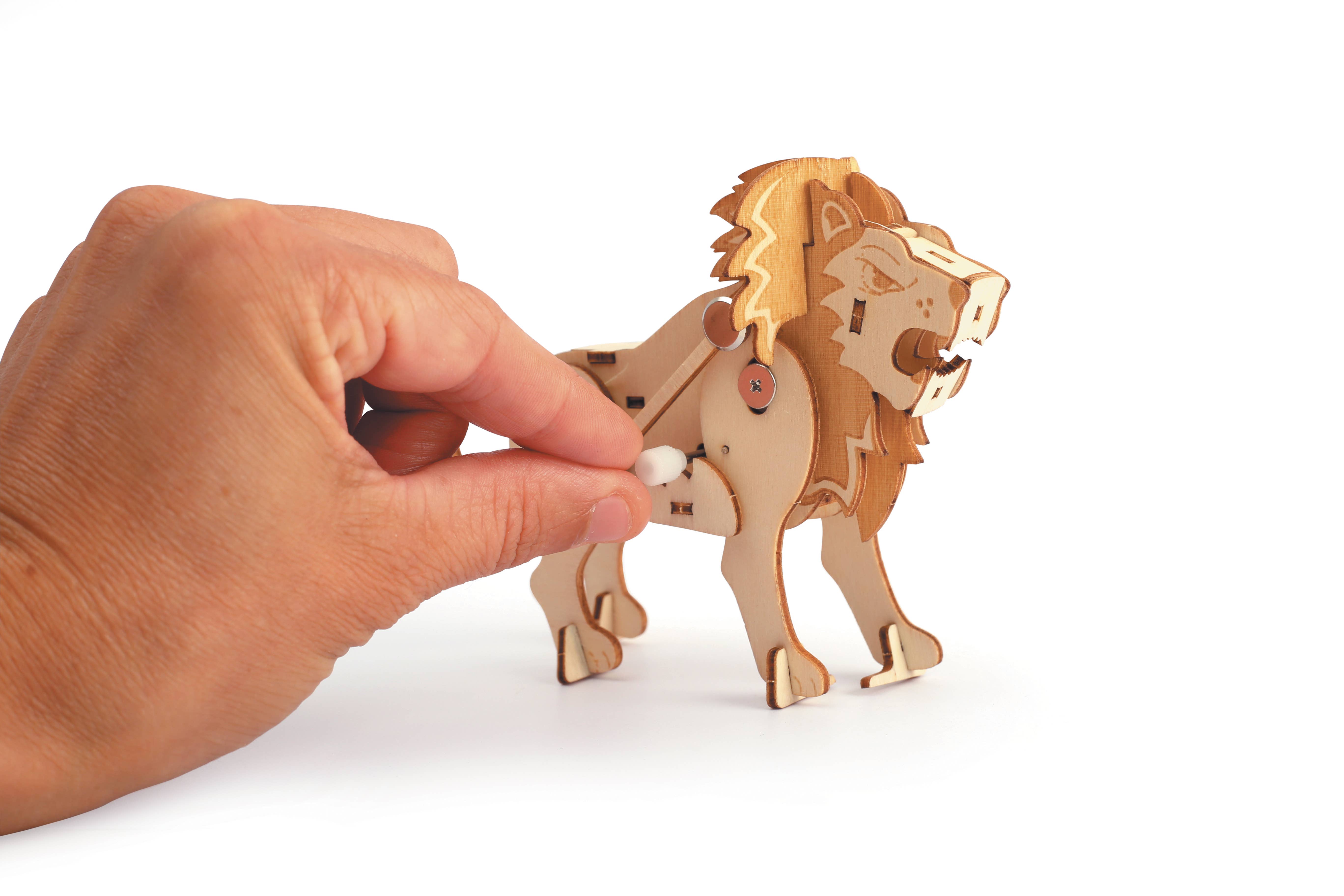 Graine Créative - Vente Kit de bricolage – enfant - MAQUETTE  EN BOIS 3D MECANIQUE  LION5