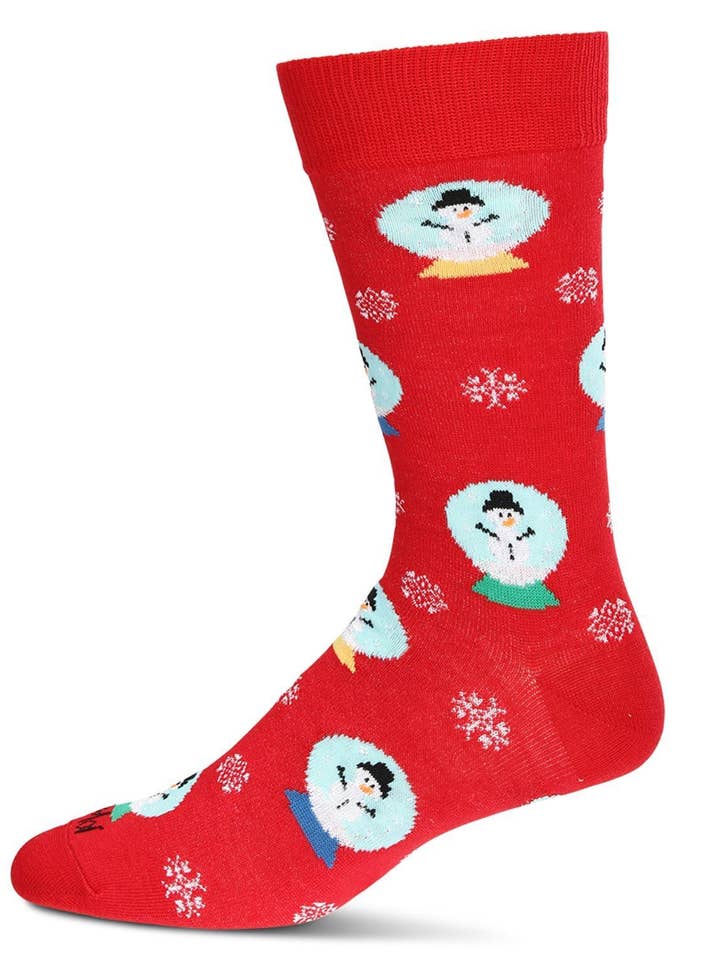 Men's Snow Globes Holiday Crew Socks for wholesale by Infinity Classics International Inc.